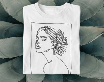 Woman Art Tshirt, Line Woman Shirt, Unisex Tshirt, Art Drawing Shirt, Cotton Tshirt, Line Shirt, Minimalist Tee ,Aesthetic Tshirt