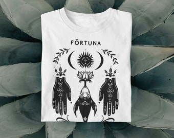 Fortuna T-Shirt, Third Eye, Mystic Shirt, Boho Shirt, Aesthetic clothing, Astrology, Sun and Moon Shirt, Bohemien Shirt, Tattoo Style