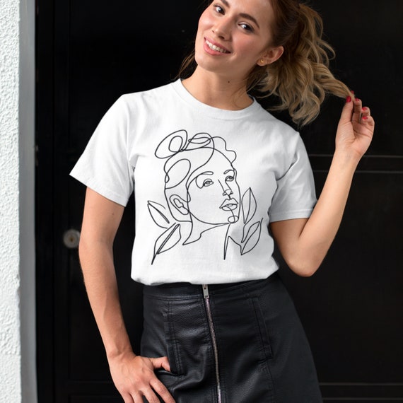 Plant Lady T-shirt Line Art Shirt Minimalist Design Shirt - Etsy