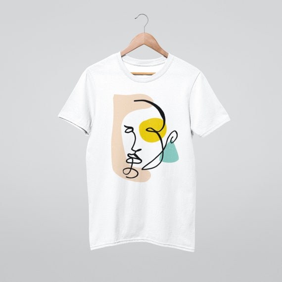 Art Art Line Shirt, Etsy Boho Tshirt, Drawing Face Shirt, Abstract Shirt, Shirt, Line Minimalist Design Art - Shirt, Aesthetic Abstract Tee Graphic