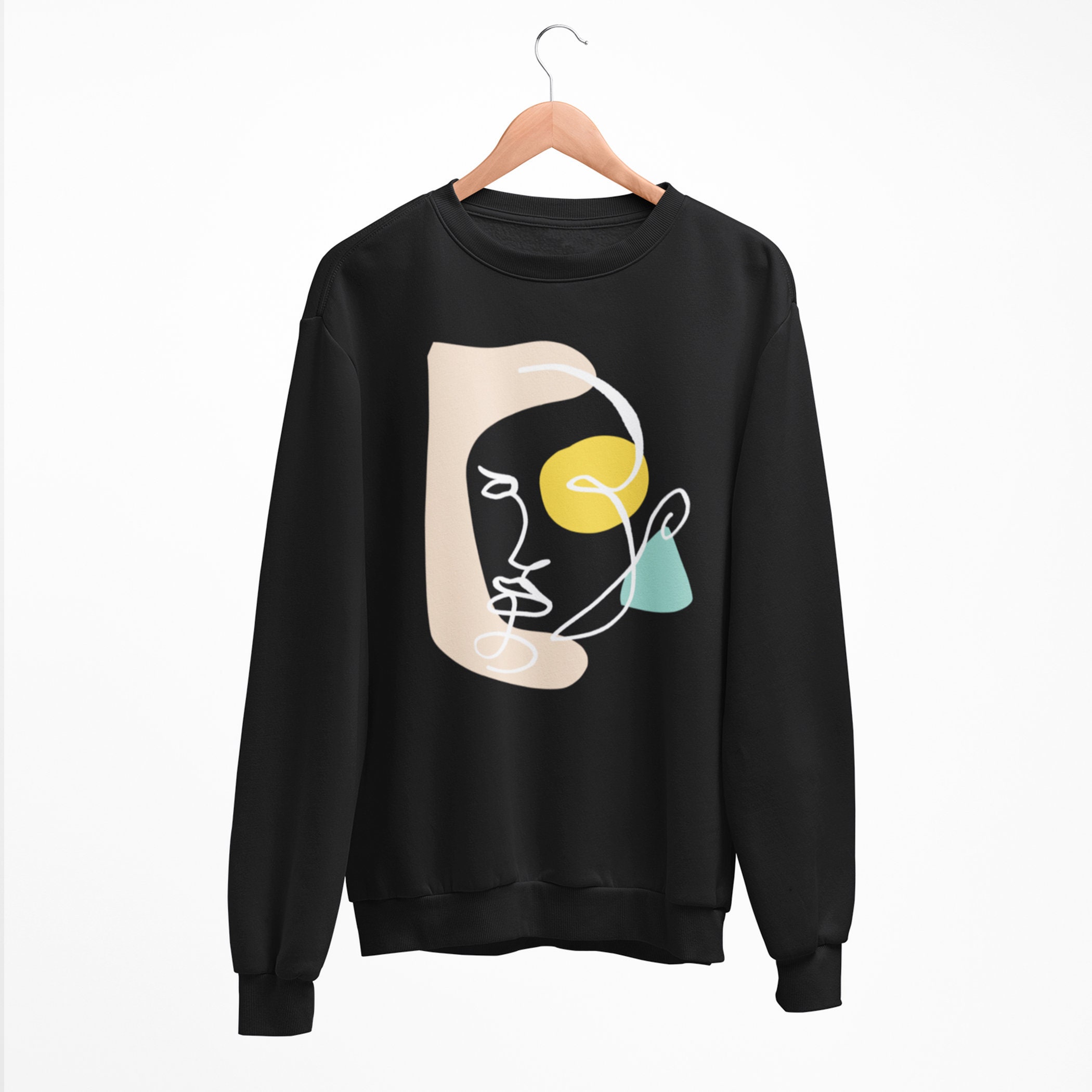 abstract face sweatshirt