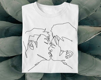 Love is Love Tshirt, Couple Kiss, Art Drawing Shirt, Minimalist Shirt, Faces Shirt, Line Shirt, Aesthetic Tshirt, Abstract Shirt, Art Tshirt