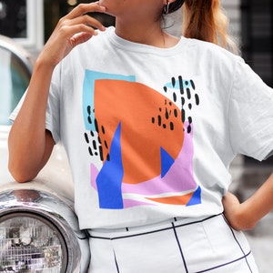 Abstract Tshirt, Unisex Tshirt, Cotton Tshirt, Art Drawing Shirt, Art Tshirt, Graphic Tshirt, Summer Tshirt, Geometric Shirt, Colorful Shirt