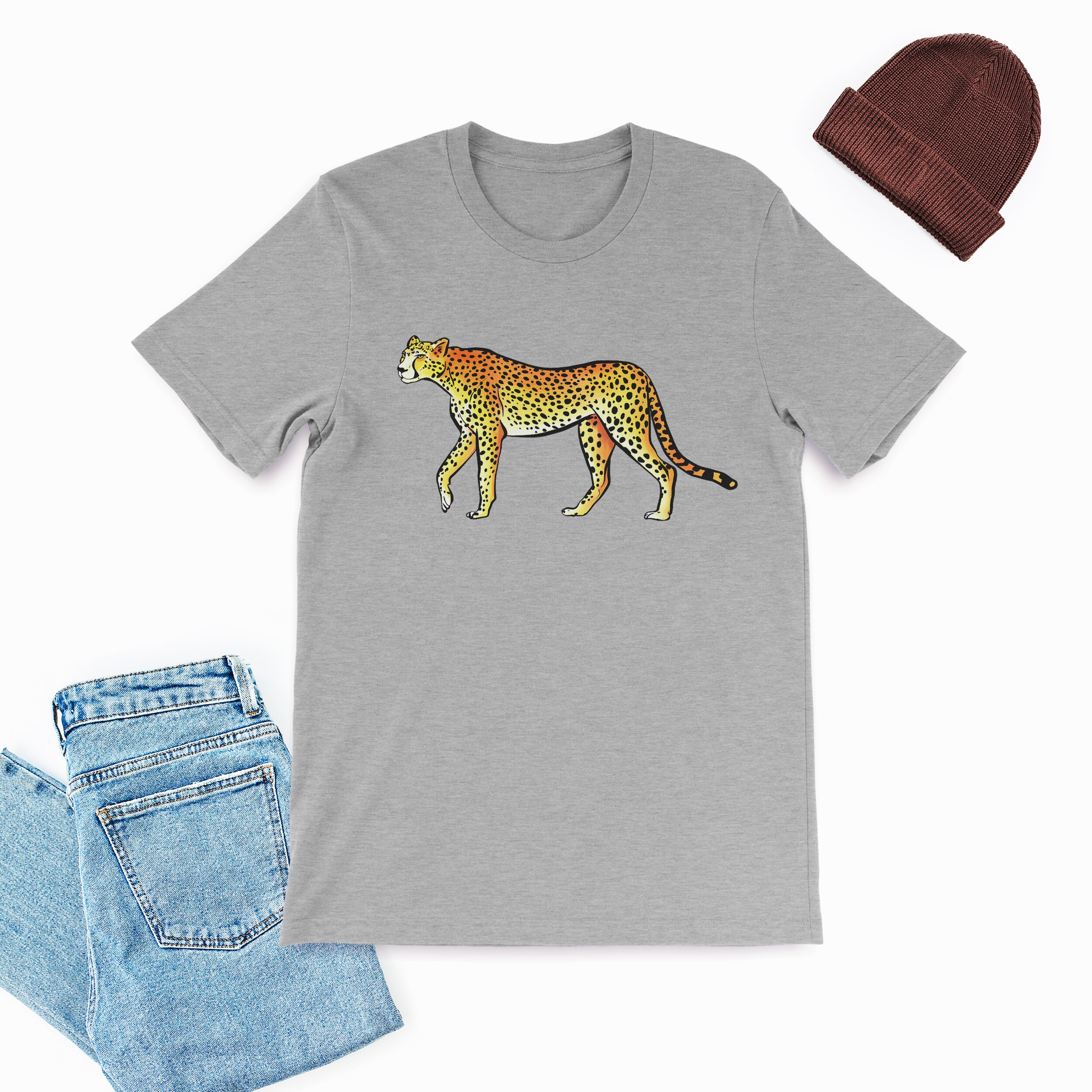 Cheetah Tshirt Leopard Print Printed TShirt Animal Lover Etsy