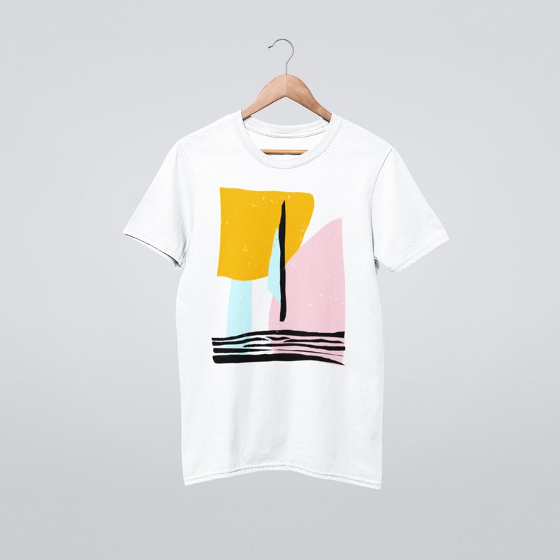 Sun Tshirt, Abstract Tshirt, Art Drawing Shirt, Colorful Shirt, Art Tshirt, Minimalist Tee, Aesthetic Tshirt, Trendy Tshirt, Art Lover Shirt White