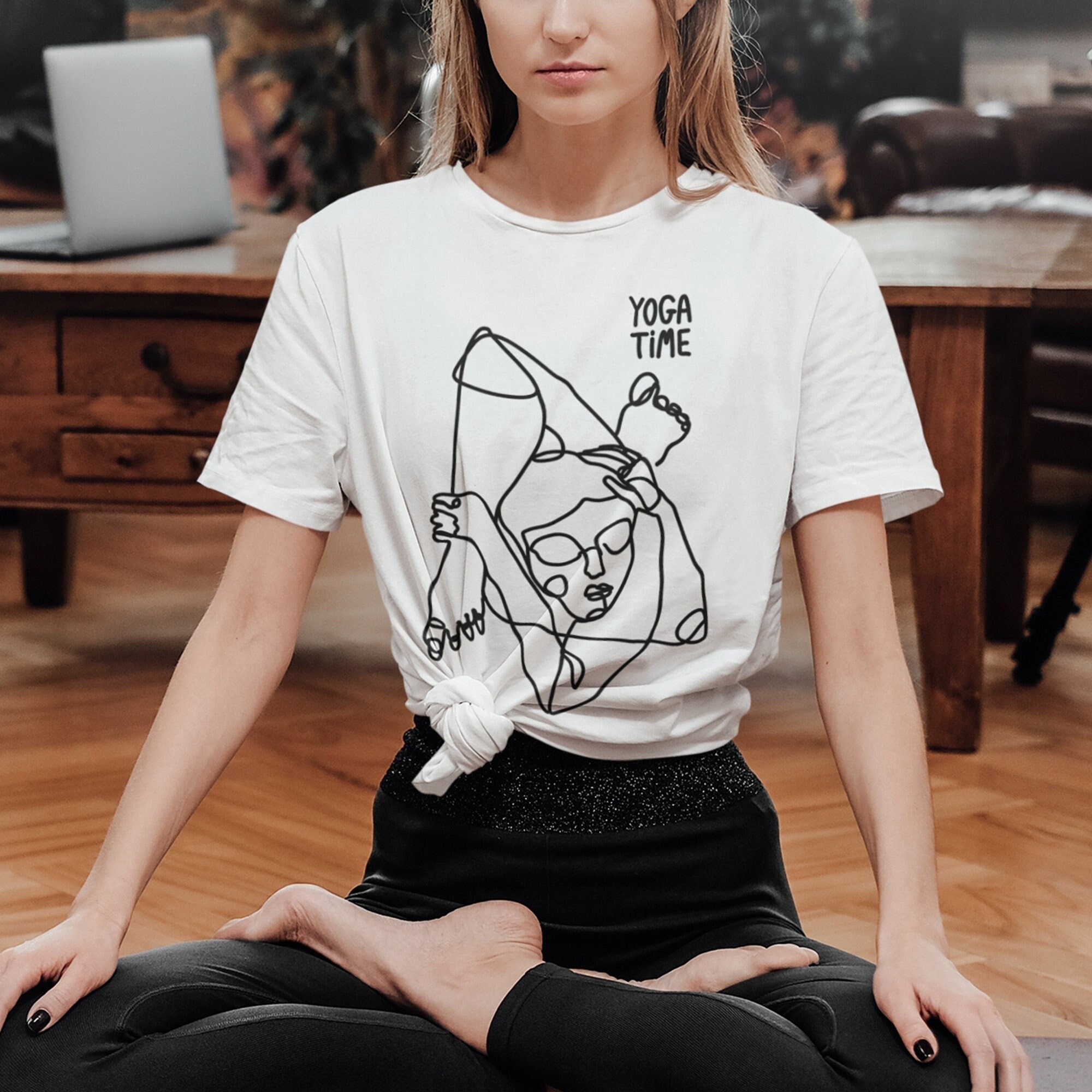 Line Shirt Yoga T-shirt Top Tee Minimalist Line Art - Etsy