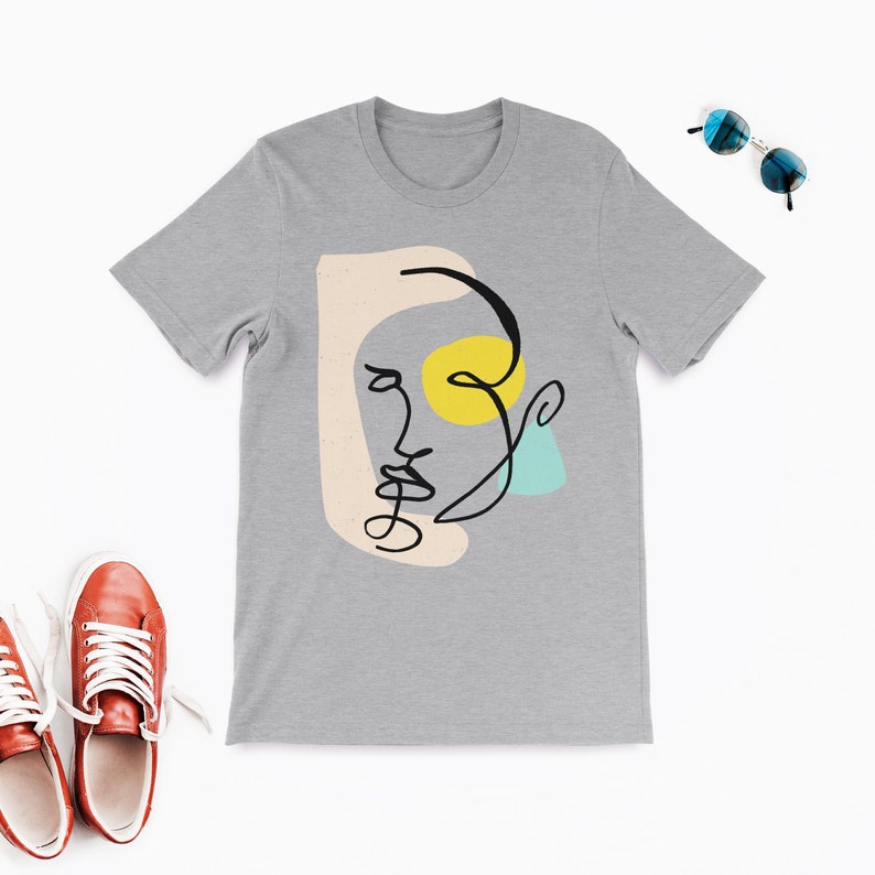 Face Art Tshirt Abstract Art Shirt Line Drawing Shirt - Etsy Israel
