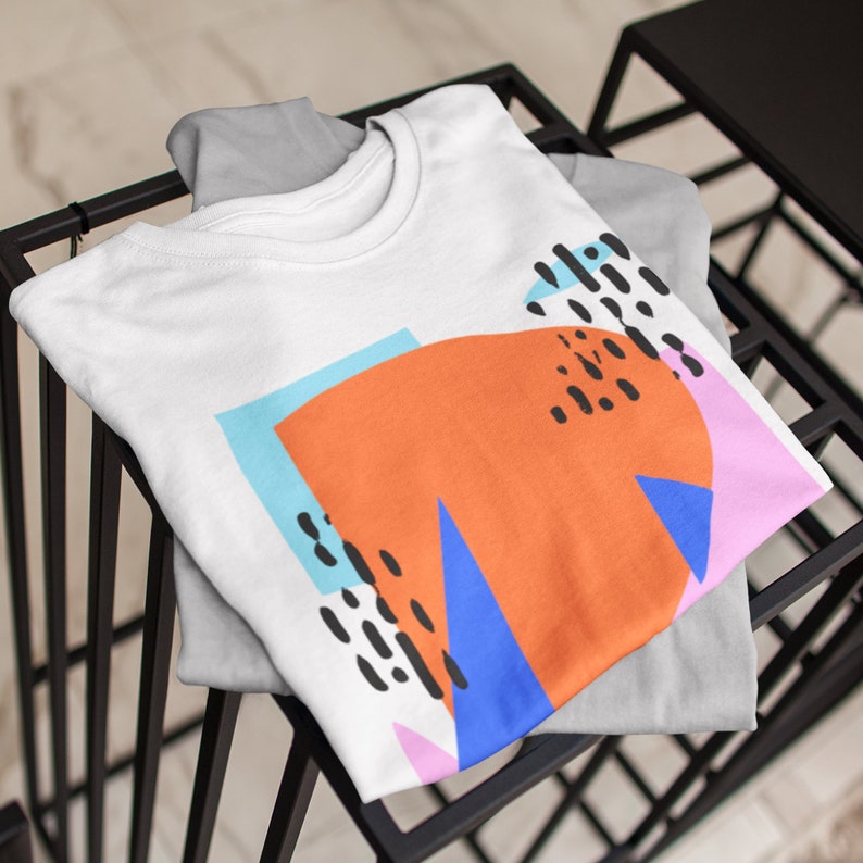 Abstract Tshirt, Unisex Tshirt, Cotton Tshirt, Art Drawing Shirt, Art Tshirt, Graphic Tshirt, Summer Tshirt, Geometric Shirt, Colorful Shirt image 7