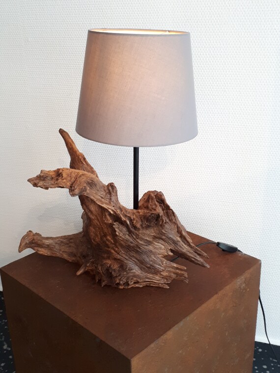 Lamp table lamp luminaire root wood Objects, Luminaire, Table lamps
