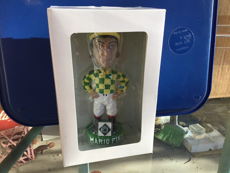 Jockey Mario Pino Bobblehead MIB