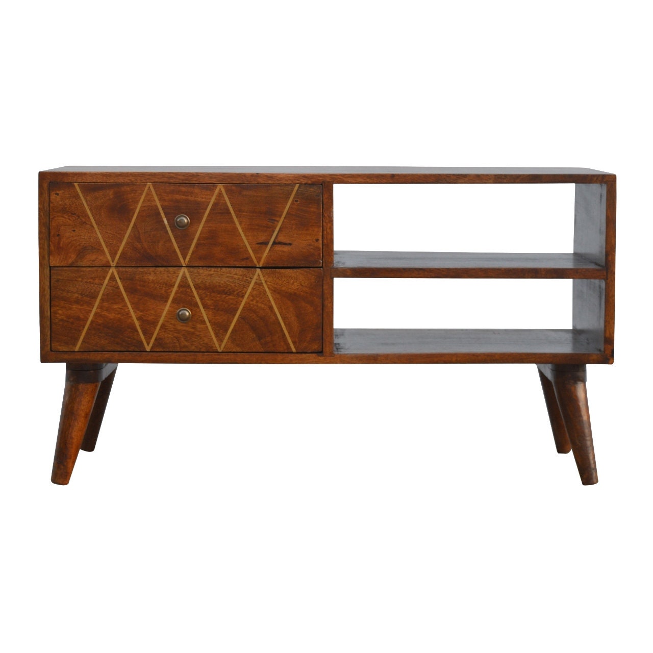 Wood and brass tv unit discount