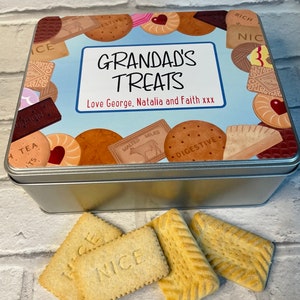 Personalised treat tin, biscuit tin, school or nursery gift, work or office gift