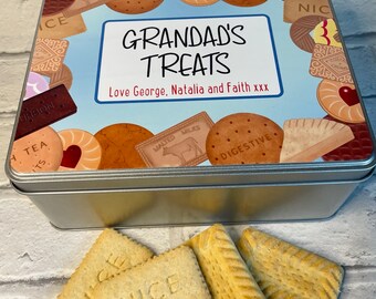 Personalised Treat Tin: Gift, Biscuit Storage