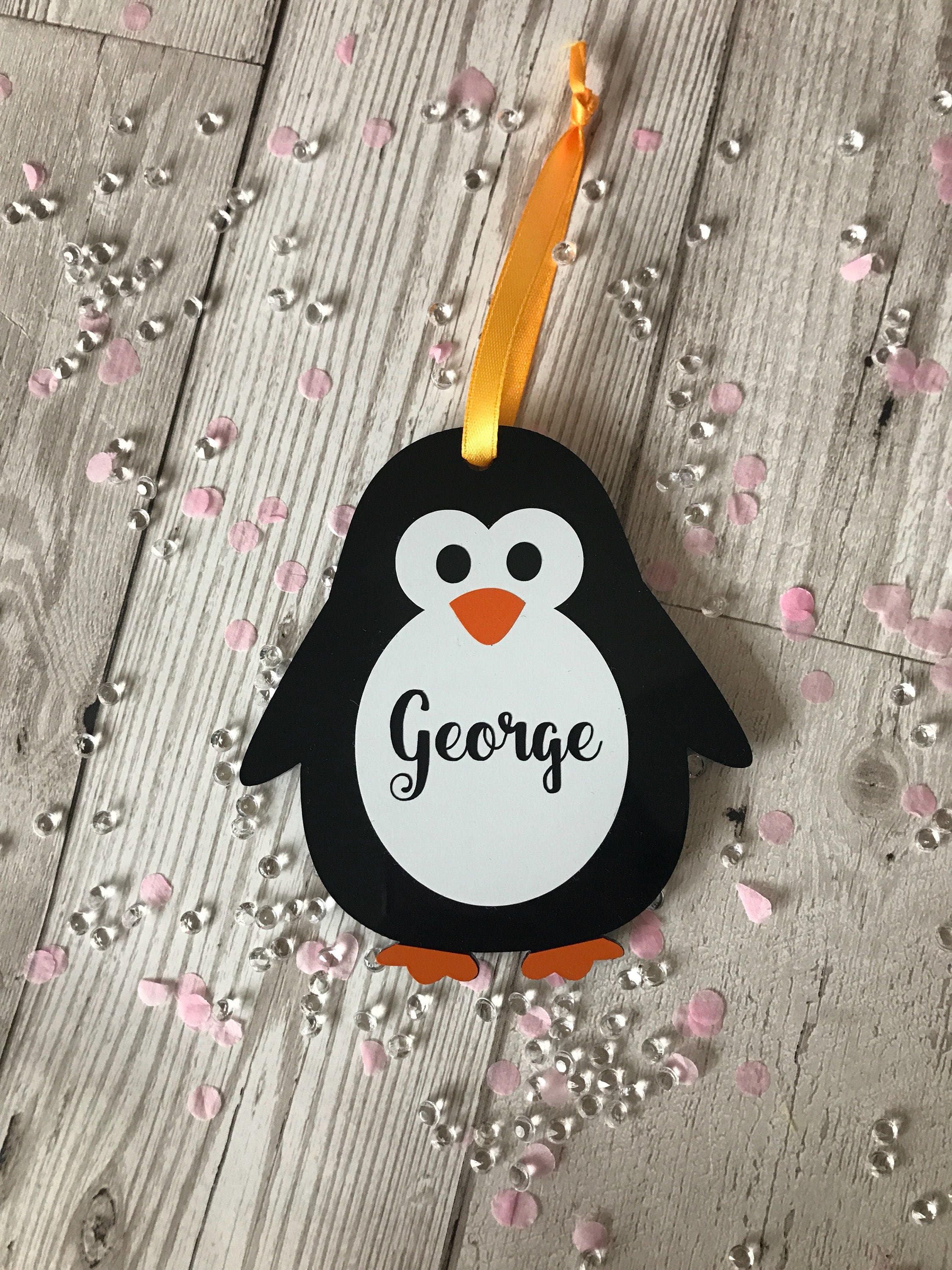 Personalised Penguin Christmas Tree Decoration Ornament Etsy UK