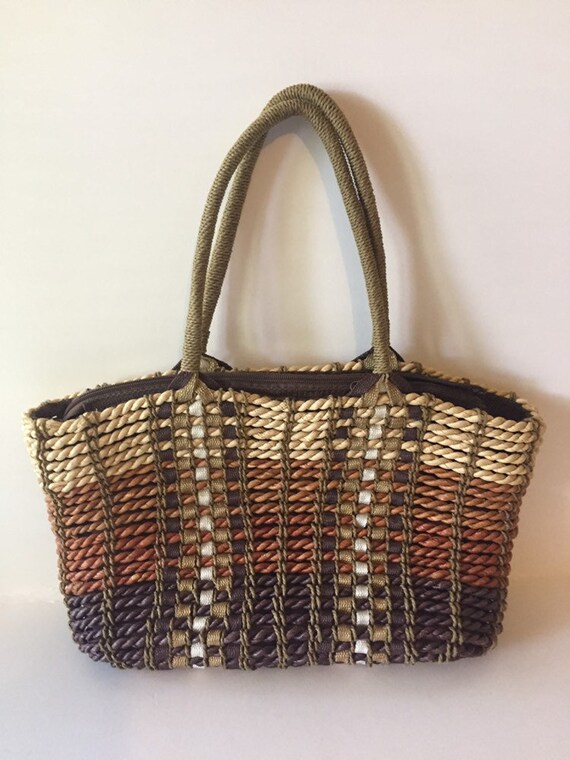 wicker tote bag