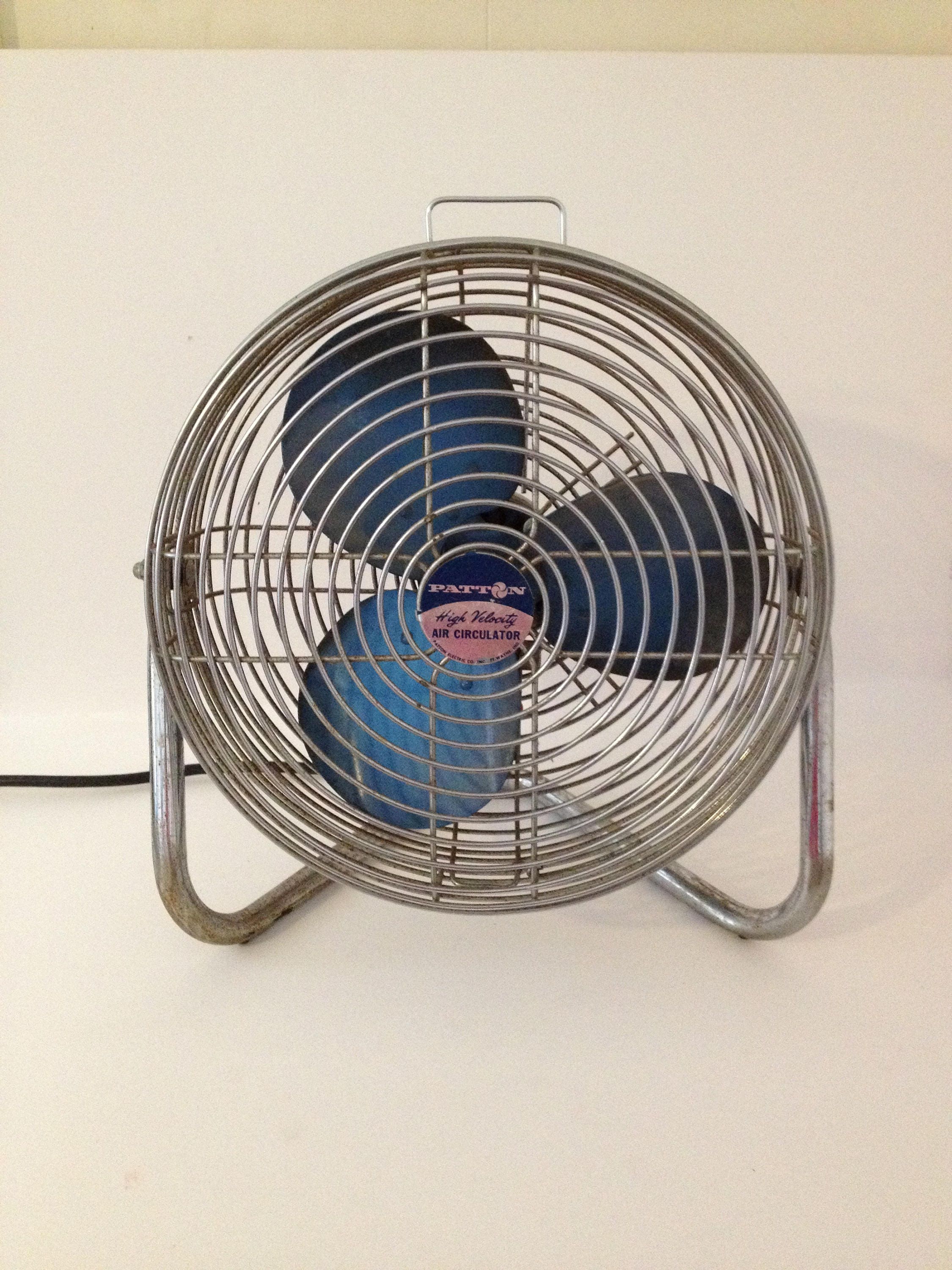 Vintage Antique Patton Electric Blue Blade Metal Floor Fan Etsy