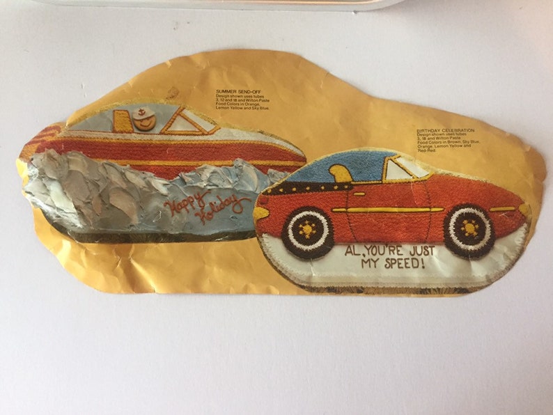 Vintage 1979 Wilton Party Pan Sports Car Aluminum Cake Pan Baking Dish Birthday Parties Celebrations Decorating 502-1948 Taxi Racing