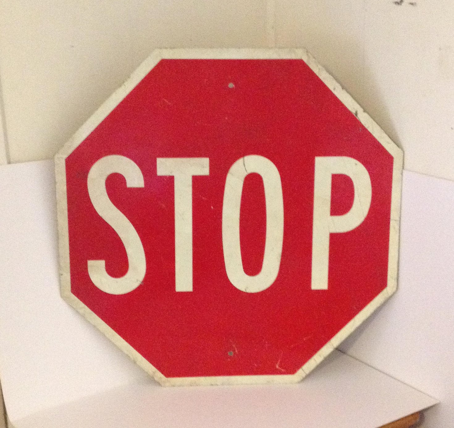 Vintage Traffic Road Street Stop Sign Aluminum Metal Etsy