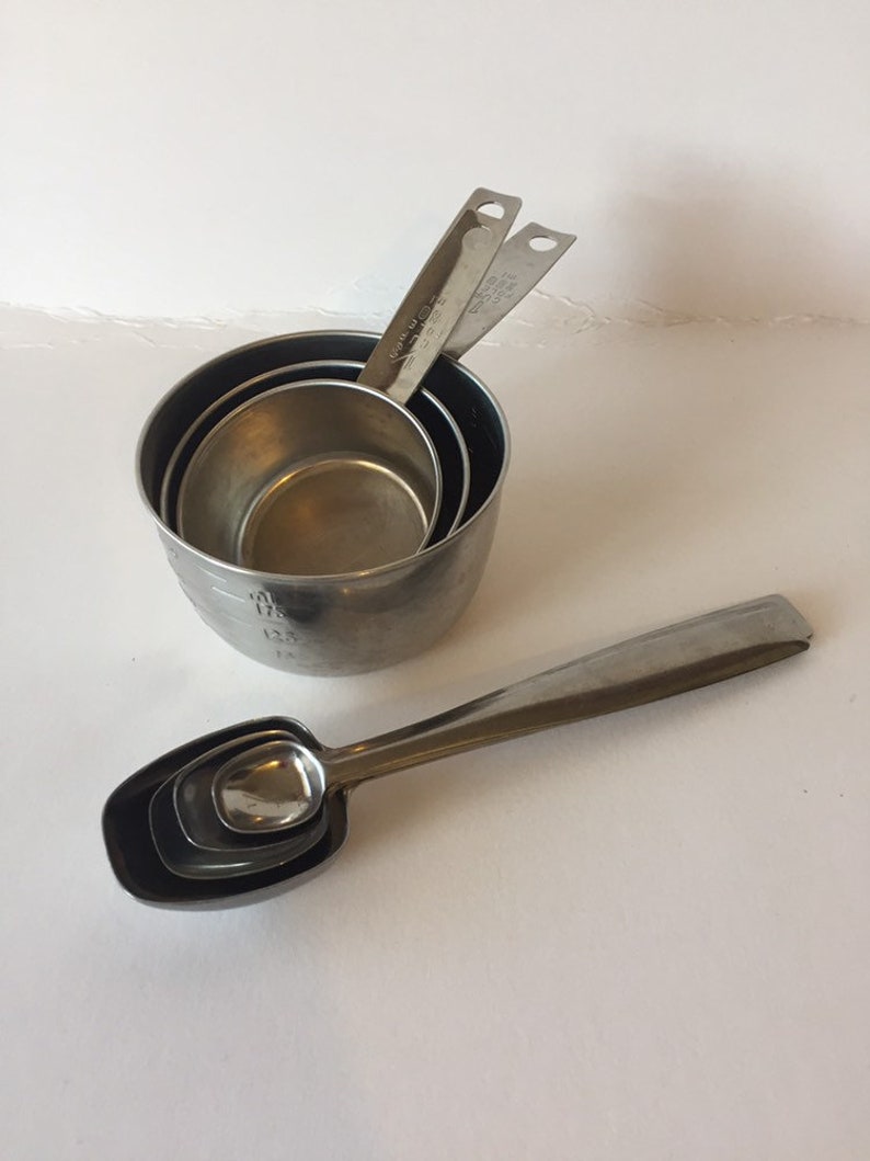 Vintage Retro Stainless Steel Foley Metal Measuring Cups And Image 0 1