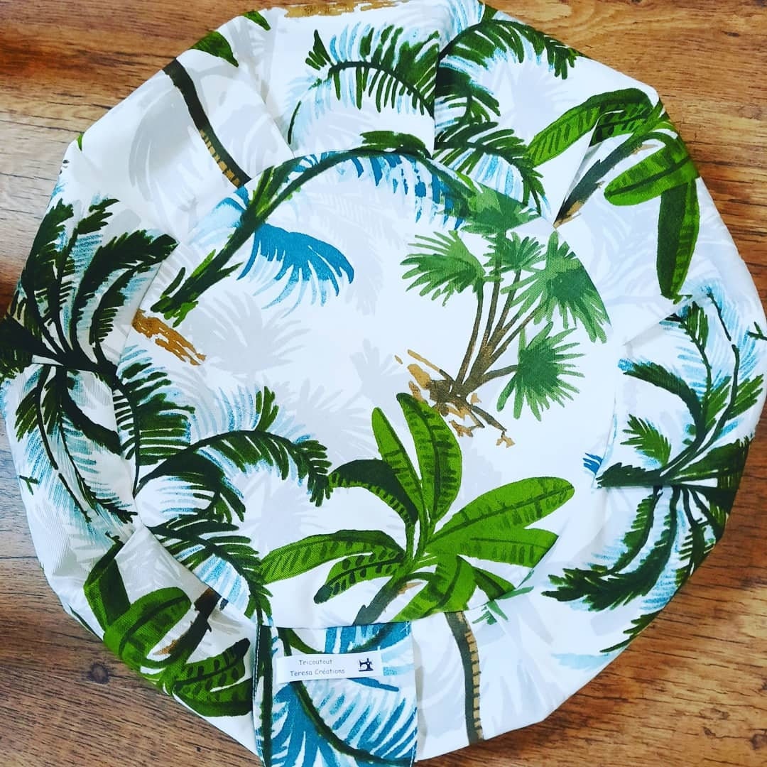 Coussin Méditation Tropical Bleu Vert Émeraude