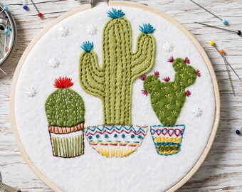 Cactus Appliqué Hoop Craft Kit