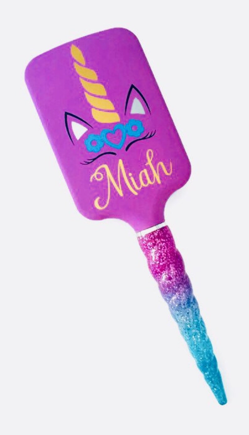 Unicorn hairbrush personalised hair brush gift for girls Etsy