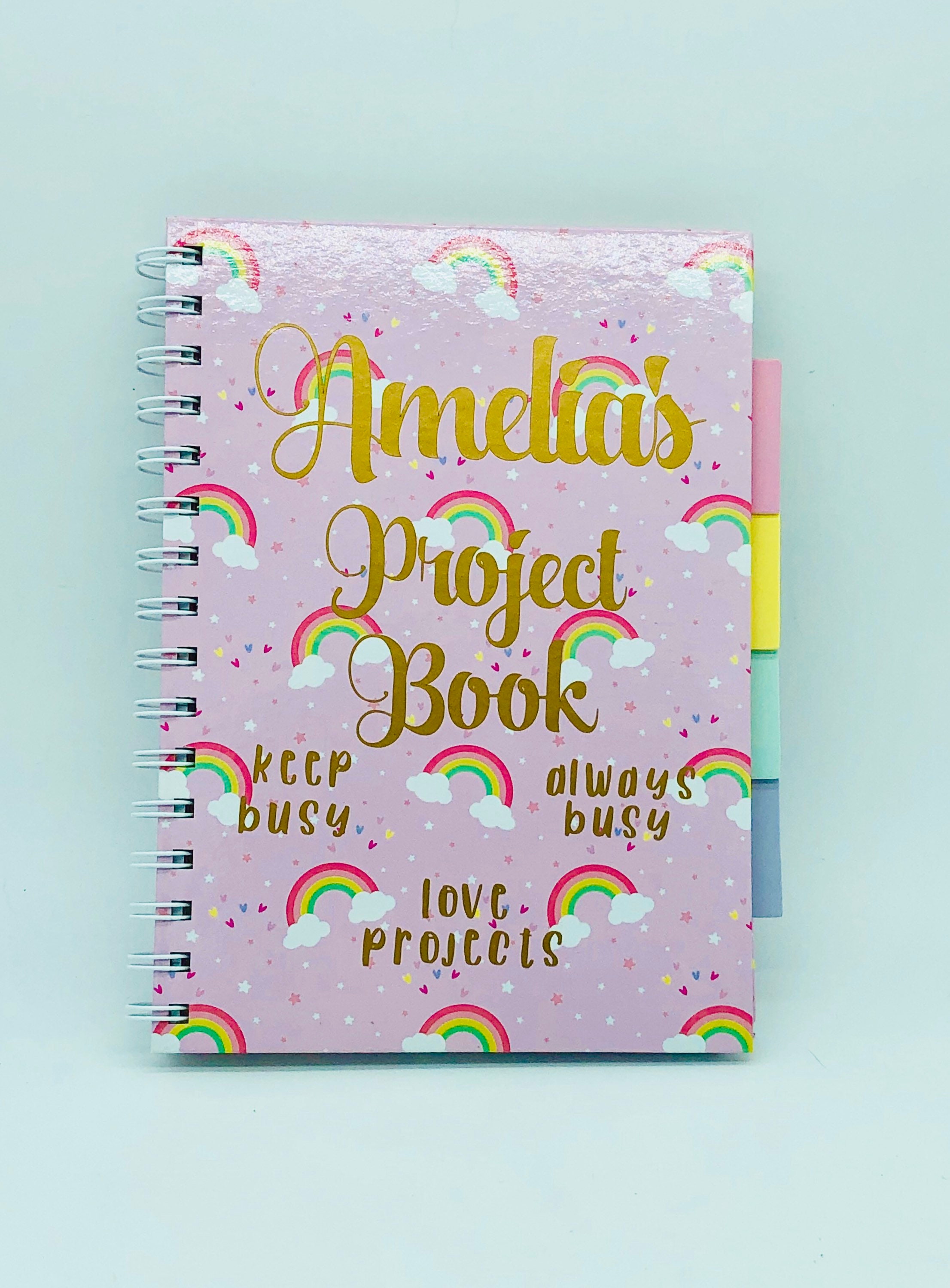 Project notepad personalised rainbow notebook A5 note book Etsy