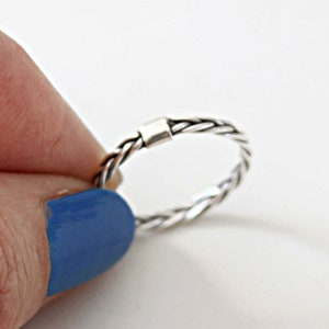 Braided Ring, Silver Braid Ring, Men's Ring, Braided Ring, Sterling Silver Ring, Twisted Ring, Minimalist Ring