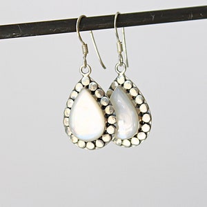 Mother of Pearl Earrings, Sterling Silver Earrings, Dangle Earrings Silver Earrings, Silver Drop Earrings Handmade, Teardrop Earrings
