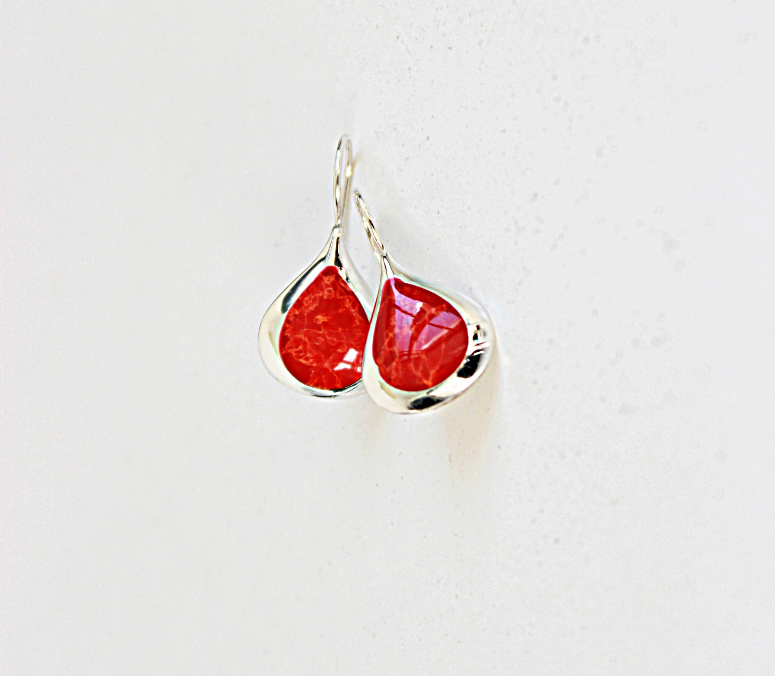 Red coral necklace and earrings sale