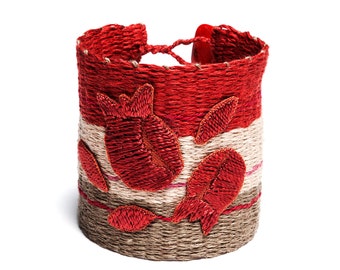 Textile Bracelet, Handwoven Jewelry, Art Jewelry, Handwoven Bracelet, Statement Bracelet, Limited edition, Red bracelet, Textile jewelry.