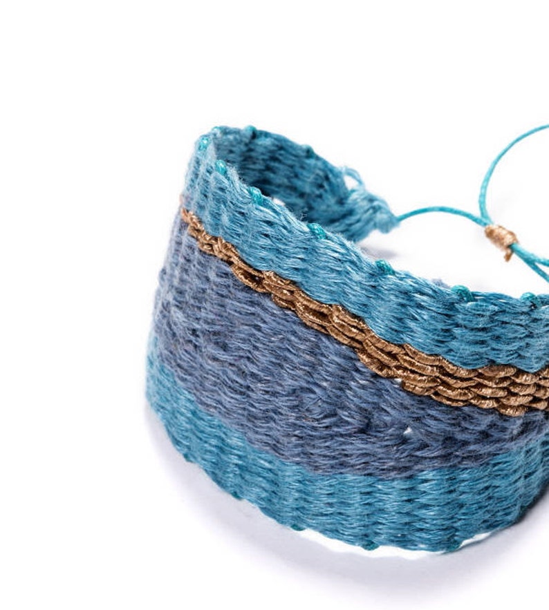 Woven Jewelry Handwoven Bracelet Statement Bracelet Textile Etsy