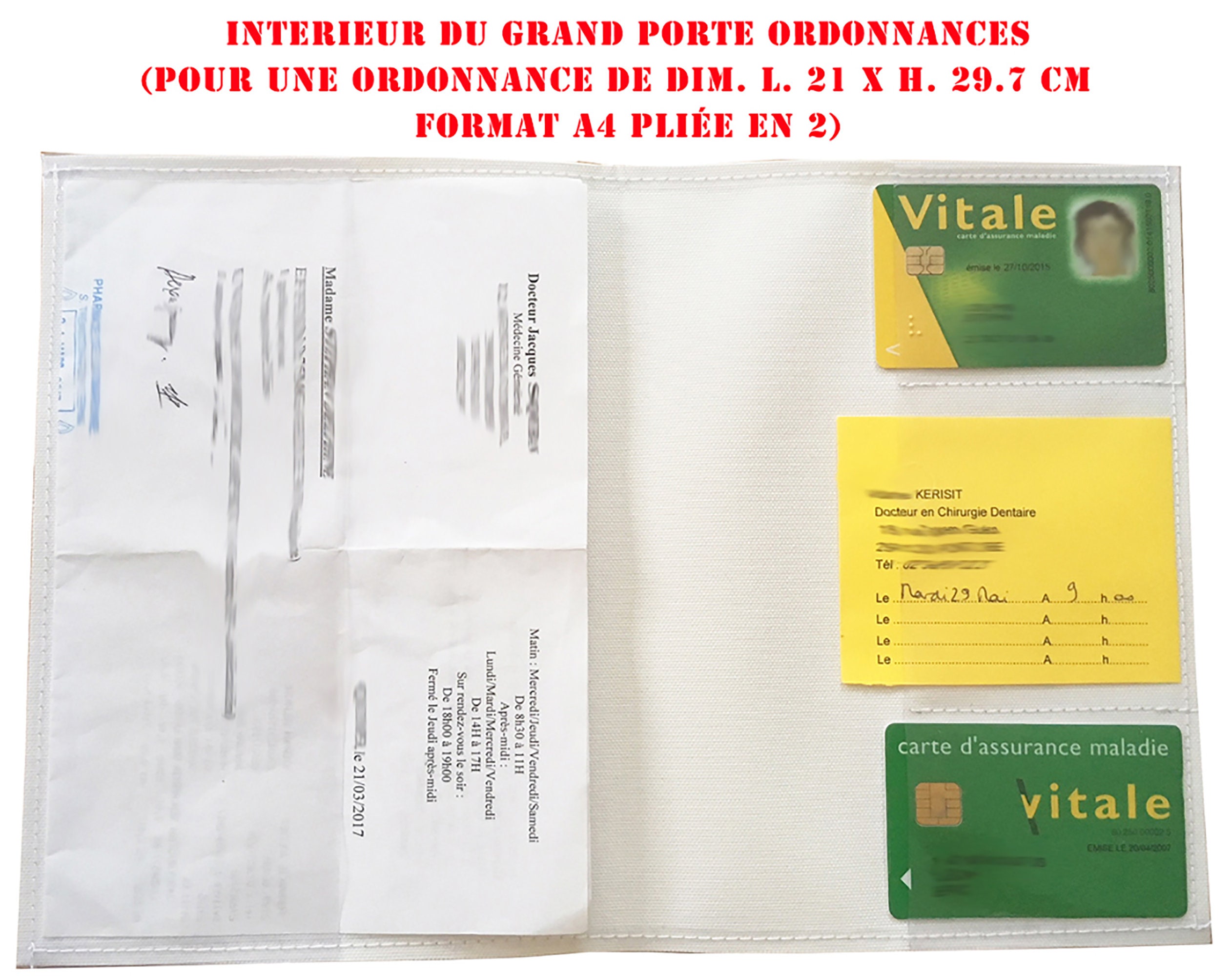 Grand porte ordonnance et carte vitale Motif Plumes multicolores