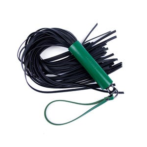 Green leather whip, Handmade BDSM flogger, Spanking whip for Impact play, Adult toys
