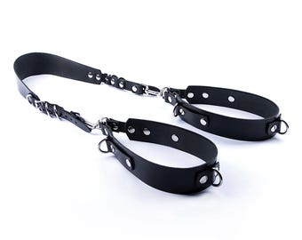 Thigh restraint sling bondage set, Bondage gear, Restraints, Spreader bar, Bondage harness, Handcuffs, Thigh cuffs, Thigh harness, MATURE