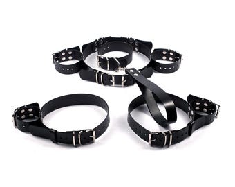 Arms-to-body & legs restraint system, Bondage gear, Adult toys, BDSM harness, MATURE