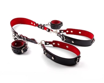 Thigh sling bondage kit, Leg spreader, Bondage gear, Restraints, Spreader bar, Bondage harness, Handcuffs, Thigh cuffs, Thigh harness MATURE