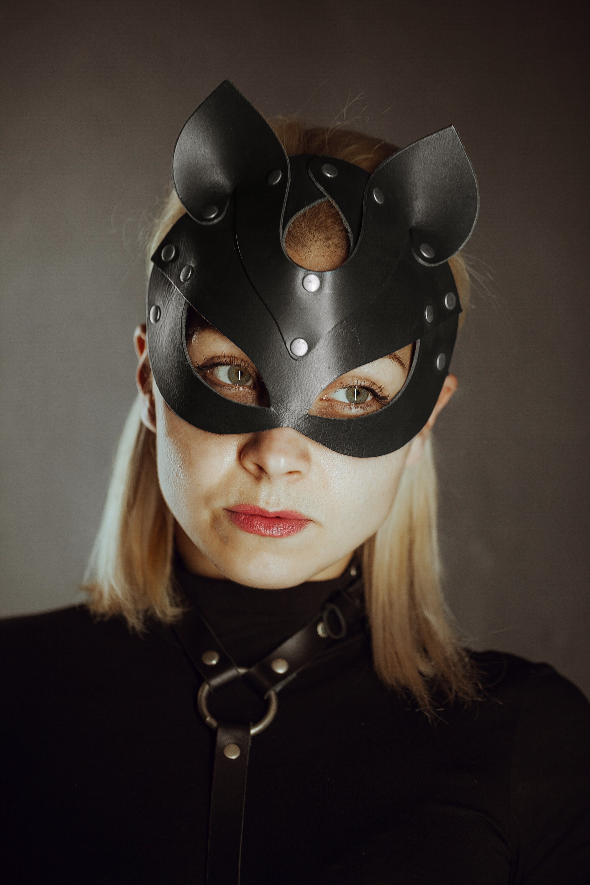 BDSM mask cat mask pet play fetish mask leather cat mask Etsy