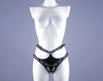 High Waist Strapon Harness, Dildo Harness, Pegging harness, Strap on harness, Dildo pants,  BDSM lingerie, BDSM harness, MATURE