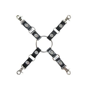 Leder 4-fach Fixierung, Hogtie Fesseln, Bondage Zubehör, Leder Zubehör, Bondage Riemen, Fesseln, Bondage Fesseln