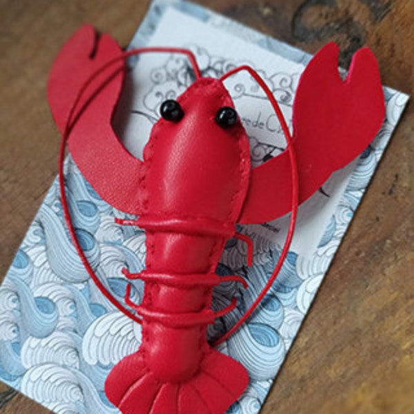 Broche Homard rouge