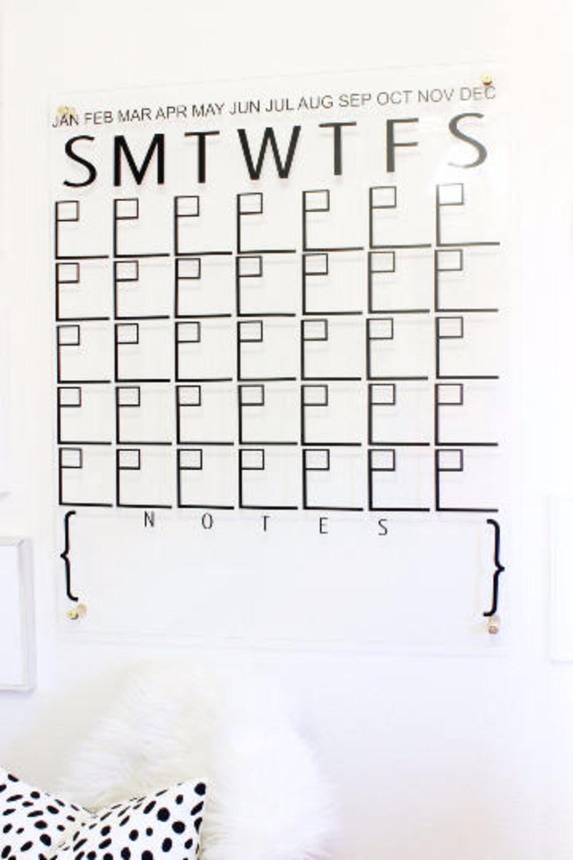 Decal For Monthly Wall Calendar Please Read Entire Etsy
