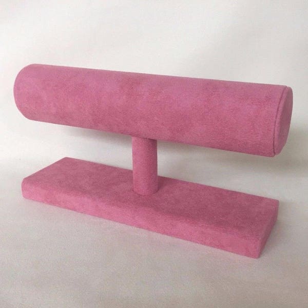 Hand Made Bangle / Bracelet Jewellery Display Stand Orchid Pink Suede