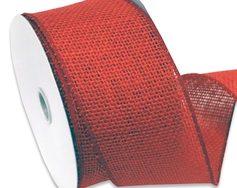Ruban de toile de jute naturelle de 1,5 po. avec fil sur le bord Prix par mètre