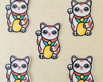 Lucky Charm Kat Iron On Patches Geborduurde Patches | Prijs per 1 stuks