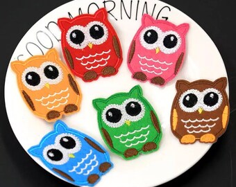Mixed Color Flower Owl Baby Bear Embroidery Cartoon Animal Cute Patch Colorful Iron On Patch Sew on or Glue On Patch Appliqué Price Per Set