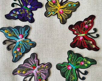 Butterfly Embroidery Patch Iron on Size 3.5 inch W X 3 inc H Selling Per Pcs