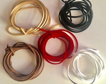 1.4mm Faux Suede Cord, Vegan Leather String, 10 Yards