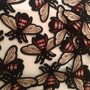 Queen Bee Iron on Patch Embroidery Patch | Fabric Patches Appliqué 2.5” W X 1.5” H