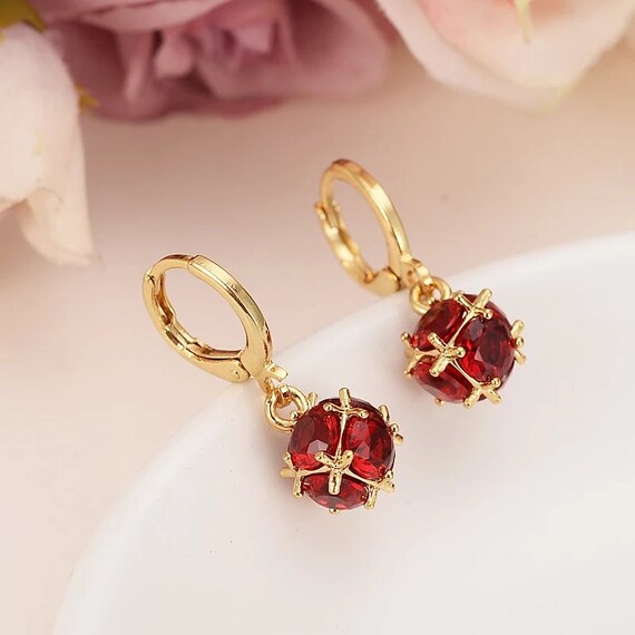 Ruby earrings sale etsy